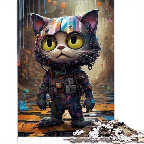 Puzzle für Erwachsene, 1000 Teile, Puzzle für Erwachsene, futuristische Katze, Holzpuzzle für Erwachsene und Kinder ab 10 Jahren, tolles Geschenk für Erwachsene, 1000 Teile (50 x 75 cm) von AITEXI