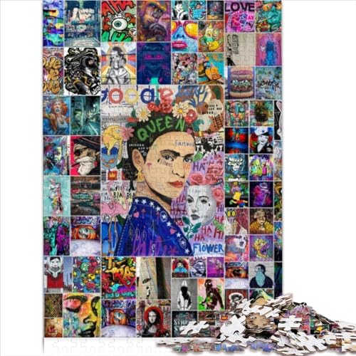 Puzzle für Erwachsene, 1000 Teile, für Erwachsene, Graffiti-Kunst, Holzpuzzles für Erwachsene und Kinder ab 14 Jahren, Familienspiel für Erwachsene und Kinder (38 x 52 cm) von AITEXI