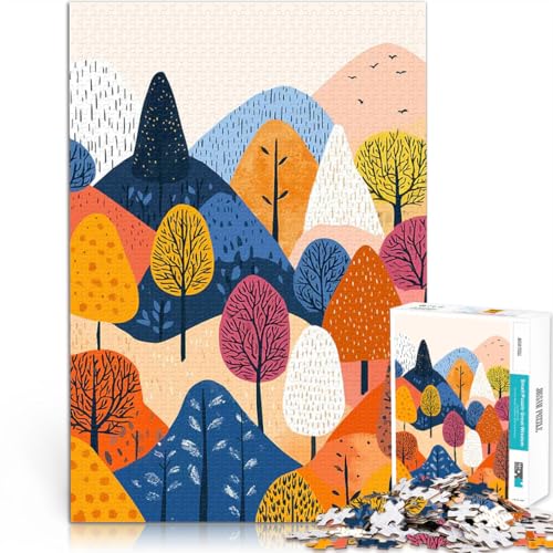 Puzzle für Erwachsene, 1000 Teile Denkspiel Farbenfrohe Waldlandschaft Minimalistische Illustration Eltern-Kind-Interaktion38x26cm Puzzle für Erwachsene, 1000 Teile Denkspiel Farbenfrohe Waldlandschaft Minimalistische Illustration Eltern-Kind-Interaktion38x26cm von AITEXI