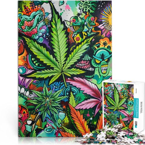 Puzzle für Erwachsene, 1000 Teile Denkspiel Psychedelische Marihuanablattkunst Wanddekoration Einzigartige Geburtstags- und Weihnachtsgeschenke75x50cm Puzzle für Erwachsene, 1000 Teile Denkspiel Psychedelische Marihuanablattkunst Wanddekoration Einzigartige Geburtstags- und Weihnachtsgeschenke75x50cm von AITEXI