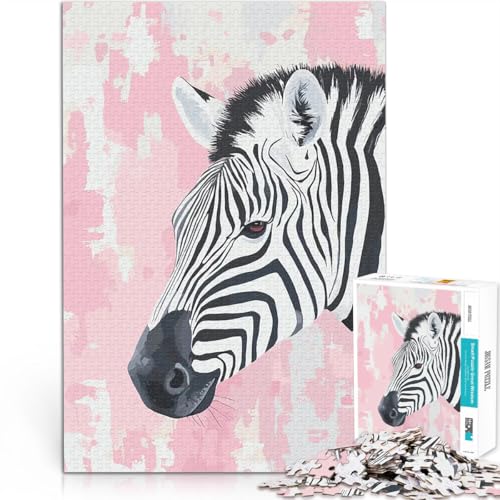Puzzle für Erwachsene, 1000 Teile Denkspiel Zebra-Porträt auf rosa abstraktem Hintergrund mit passendem Poster und Quizblatt38x26cm Puzzle für Erwachsene, 1000 Teile Denkspiel Zebra-Porträt auf rosa abstraktem Hintergrund mit passendem Poster und Quizblatt38x26cm von AITEXI
