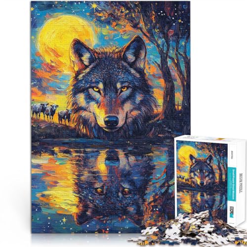 Puzzle für Erwachsene, 1000 Teile Herausforderndes Spielspielzeug Wolf im Mondlicht Lernspiel für Geburtstag, Weihnachten38x26cm Puzzle für Erwachsene, 1000 Teile Herausforderndes Spielspielzeug Wolf im Mondlicht Lernspiel für Geburtstag, Weihnachten38x26cm von AITEXI