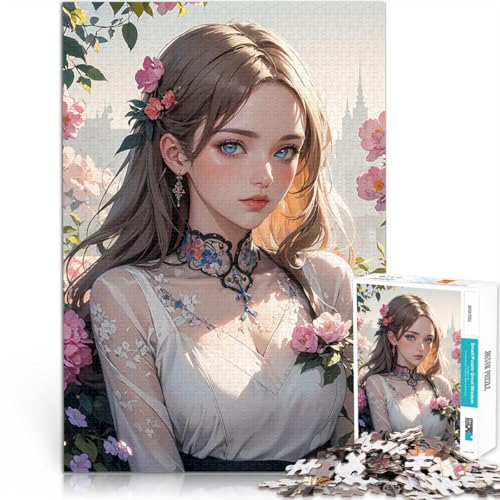 Puzzle für Erwachsene, 1000 Teile Intellektuelles Spiel Anime-Mädchen mit Blumen mit vollständig ineinander greifenden, zufällig geformten Teilen52x38cm Puzzle für Erwachsene, 1000 Teile Intellektuelles Spiel Anime-Mädchen mit Blumen mit vollständig ineinander greifenden, zufällig geformten Teilen52x38cm von AITEXI