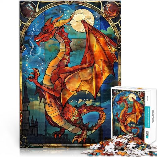 Puzzle für Erwachsene, 1000 Teile Lernspiel-Herausforderungsspielzeug Drachen-Buntglas Lernspiel für Geburtstag, Weihnachten38x26cm Puzzle für Erwachsene, 1000 Teile Lernspiel-Herausforderungsspielzeug Drachen-Buntglas Lernspiel für Geburtstag, Weihnachten38x26cm von AITEXI