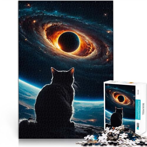 Puzzle für Erwachsene, 1000 Teile Lernspiel-Herausforderungsspielzeug Katze starrt auf Schwarzes Loch Wanddekoration38x26cm Puzzle für Erwachsene, 1000 Teile Lernspiel-Herausforderungsspielzeug Katze starrt auf Schwarzes Loch Wanddekoration38x26cm von AITEXI