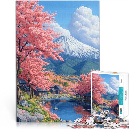 Puzzle für Erwachsene, 1000 Teile Lernspiele Ruhiges Japanisches Dorf mit Kirschblüten und dem Berg Fuji für Heimdekoration38x26cm Puzzle für Erwachsene, 1000 Teile Lernspiele Ruhiges Japanisches Dorf mit Kirschblüten und dem Berg Fuji für Heimdekoration38x26cm von AITEXI