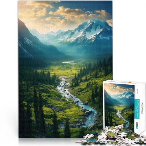 Puzzle für Erwachsene, 1000 Teile Präzisionsschnitt Sommerberge - Höhepunkt der Farbe einzigartiges Herausforderungsspiel52x38cm von AITEXI