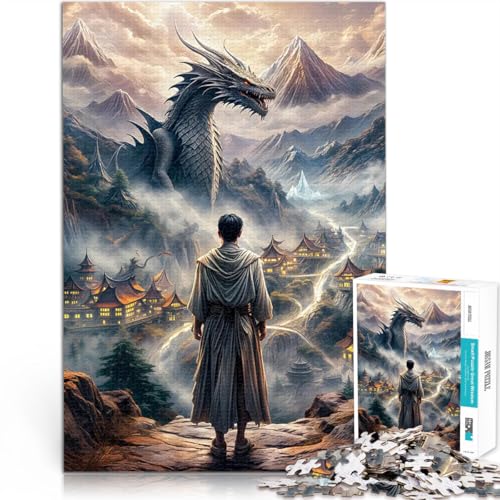 Puzzle für Erwachsene, 1000 Teile Spielzeug Lernspiele Stressabbau Drache über mystischem Land Lernspiel für Geburtstag, Weihnachten75x50cm von AITEXI