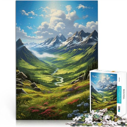 Puzzle für Erwachsene, 1000 Teile Spielzeug Lernspiele Stressabbau Frühlingsberge Kunst Verbessern Sie das Gedächtnis52x38cm von AITEXI