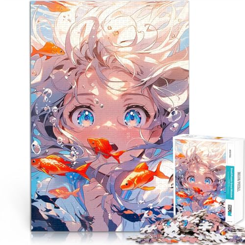 Puzzle für Erwachsene, 2000 Teile Stressabbau-Spielzeug Das Mädchen und die Fische Geeignet für die Schreibtischdekoration70x100cm von AITEXI