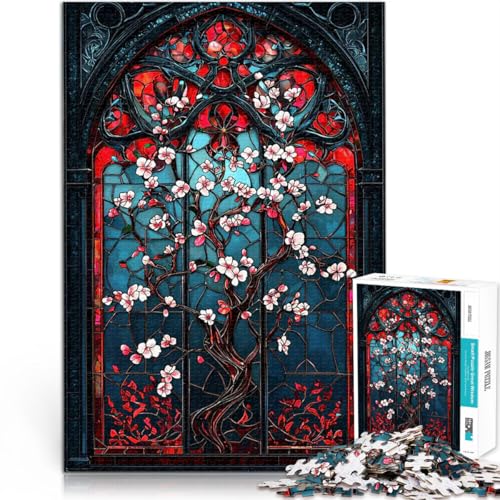 Puzzle für Erwachsene, 2000 Teile Stressabbau-Spielzeug Kirschblüte aus Buntglas Geeignet für die Schreibtischdekoration70x100cm von AITEXI