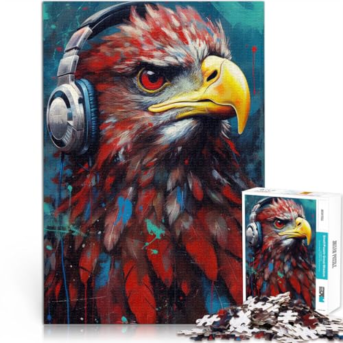 Puzzle für Erwachsene, 1000 Teile Stressabbau – Staycation – Zeit totschlagen Adler mit Kopfhörer Verbessern Sie das Gedächtnis75x50cm von AITEXI