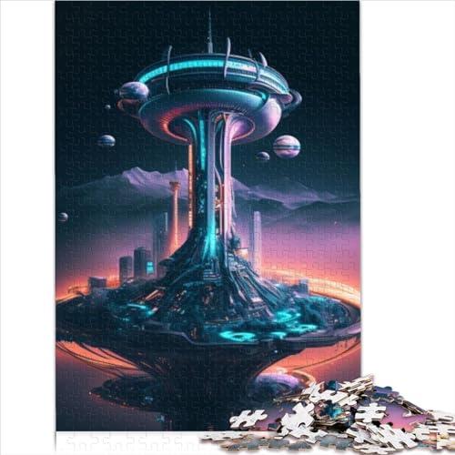 Puzzle für Erwachsene, 1000-teiliges Puzzle, „Zukunft Seattle – im Weltraum“, Papppuzzles für Erwachsene und Kinder ab 14 Jahren, tolles, 1000 Teile (26 x 38 cm) von AITEXI