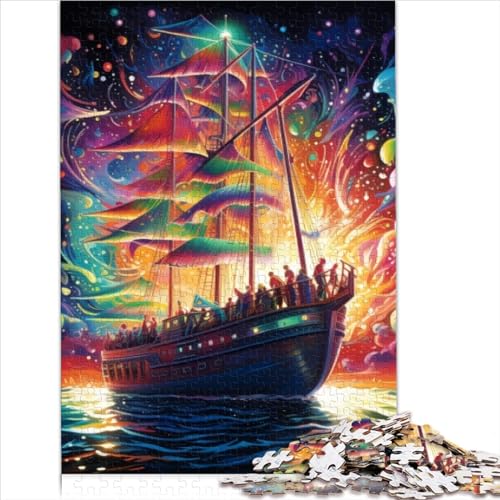Puzzle für Erwachsene, buntes Piratenschiff, 1000 Teile, Puzzle für Erwachsene, Puzzle aus Holz für Erwachsene und Kinder ab 14 Jahren, Puzzle, herausforderndes Spiel (50 x 75 cm) von AITEXI