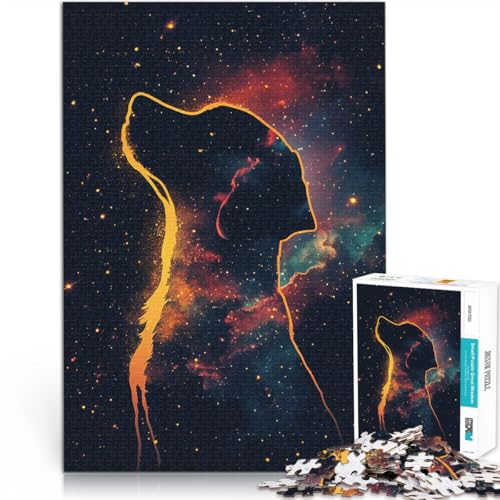 Puzzle für Erwachsene 1000 Teile Anspruchsvolles Spiel und Familienspaß Hundesilhouette im Weltraum für Heimdekoration75x50cm Puzzle für Erwachsene 1000 Teile Anspruchsvolles Spiel und Familienspaß Hundesilhouette im Weltraum für Heimdekoration75x50cm von AITEXI