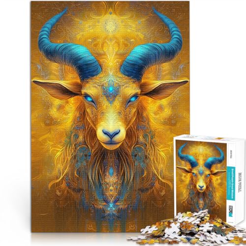 Puzzle für Erwachsene 1000 Teile Anspruchsvolles Spiel und Familienspaß Schafkopfkunst Geburtstagsgeschenk, Geschenke38x26cm von AITEXI