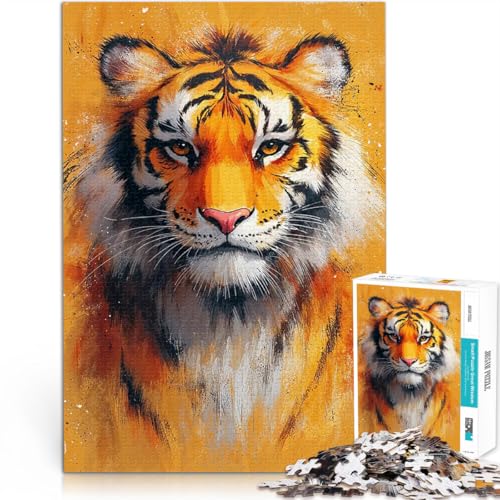 Puzzle für Erwachsene 1000 Teile Dekomprimierendes intellektuelles Lernspielzeug Tigerportrait mit passendem Poster und Quizblatt75x50cm Puzzle für Erwachsene 1000 Teile Dekomprimierendes intellektuelles Lernspielzeug Tigerportrait mit passendem Poster und Quizblatt75x50cm von AITEXI