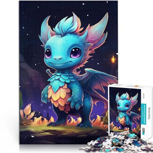 Puzzle für Erwachsene 1000 Teile Geschenke zum Suchbegriff: Herausfordernde Spiele Babydrache Lernspiel für Geburtstag, Weihnachten38x26cm von AITEXI
