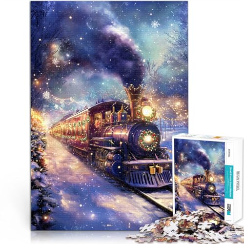 Puzzle für Erwachsene 1000 Teile Herausfordernd Schwierig Weihnachtszug im Winter mit vollständig ineinander greifenden, zufällig geformten Teilen38x26cm Puzzle für Erwachsene 1000 Teile Herausfordernd Schwierig Weihnachtszug im Winter mit vollständig ineinander greifenden, zufällig geformten Teilen38x26cm von AITEXI