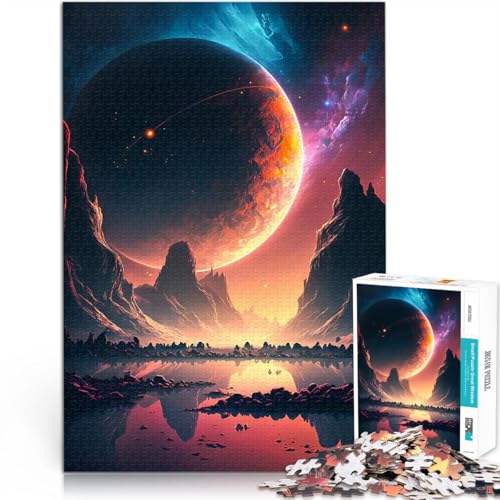 Puzzle für Erwachsene 1000 Teile Herausforderndes Spiel Morgendämmerung der Weltraumlandschaft einzigartiges Herausforderungsspiel38x26cm von AITEXI