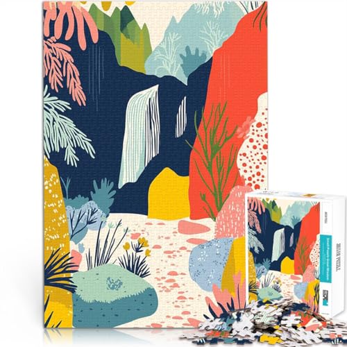Puzzle für Erwachsene 1000 Teile Intellektuelles Spiel Abstrakte Wasserfalllandschaft Verbessern Sie das Gedächtnis38x26cm von AITEXI