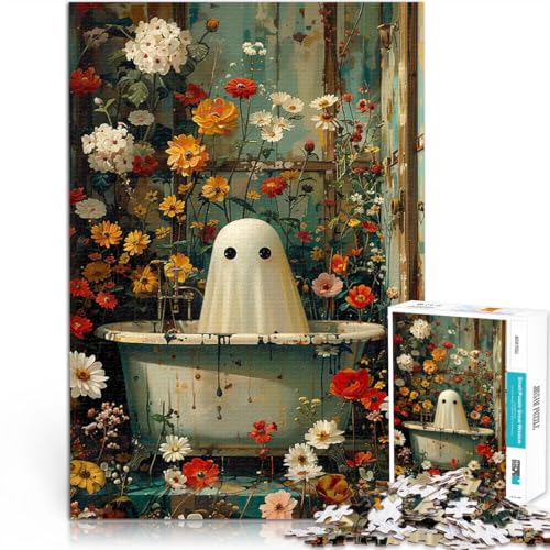 Puzzle für Erwachsene 1000 Teile Lernspiele DIY Spielzeug Blumengeist in der Badewanne einzigartiges Herausforderungsspiel38x26cm von AITEXI
