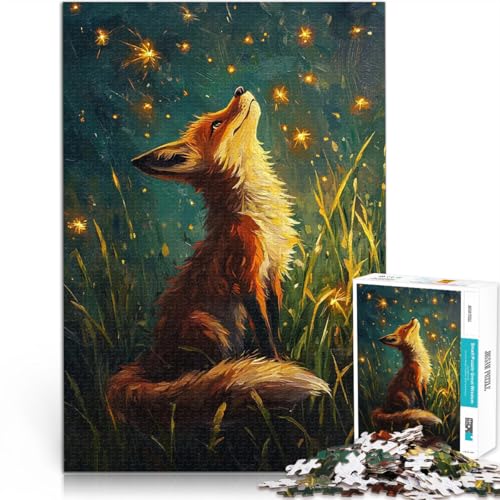 Puzzle für Erwachsene 1000 Teile Pädagogisches Spielzeug zum Stressabbau Der Fuchs und die Sternenlichter Wohnkunstdekor38x26cm von AITEXI