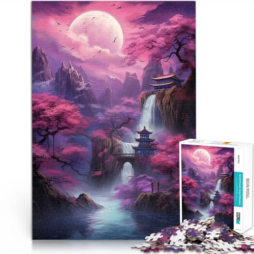 Puzzle für Erwachsene 2000 Teile Pädagogisches Spielzeug zum Stressabbau Japanische Fantasielandschaft Wohnkunstdekor70x100cm von AITEXI