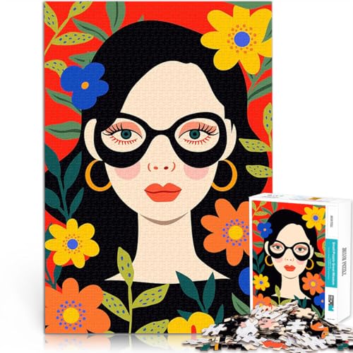 Puzzle für Erwachsene 1000 Teile Quizspiel Florale Eleganz EIN mutiges und lebendiges Porträt modernen weiblichen Charmes Für Paare geeignet52x38cm Puzzle für Erwachsene 1000 Teile Quizspiel Florale Eleganz EIN mutiges und lebendiges Porträt modernen weiblichen Charmes Für Paare geeignet52x38cm von AITEXI