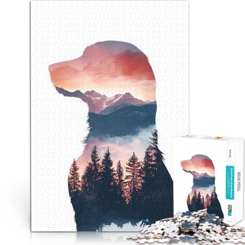 Puzzle für Erwachsene 1000 Teile Quizspiel Hundesilhouette mit Berglandschaft Wanddekoration Einzigartige Geburtstags- und Weihnachtsgeschenke38x26cm Puzzle für Erwachsene 1000 Teile Quizspiel Hundesilhouette mit Berglandschaft Wanddekoration Einzigartige Geburtstags- und Weihnachtsgeschenke38x26cm von AITEXI