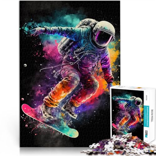 Puzzle für Erwachsene 1000 Teile Staycation: Zeit totschlagen Astronaut beim Skaten im Weltraum mit passendem Poster und Quizblatt75x50cm Puzzle für Erwachsene 1000 Teile Staycation: Zeit totschlagen Astronaut beim Skaten im Weltraum mit passendem Poster und Quizblatt75x50cm von AITEXI