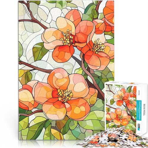 Puzzle für Erwachsene 1000 Teile Stressabbau-Spielzeug Buntglasblumen eignet ganze Familie52x38cm von AITEXI