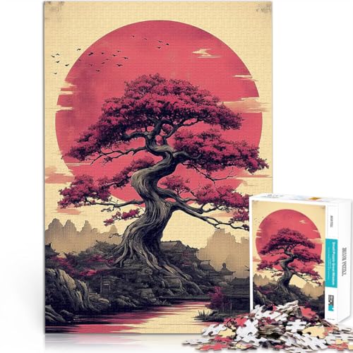 Puzzle für Erwachsene 1000 Teile für Lernspiel-Herausforderungsspielzeug Japanischer Kirschblütenbaum Geburtstagsgeschenke75x50cm von AITEXI