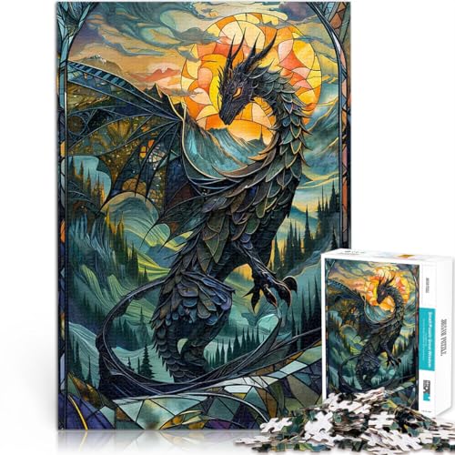 Puzzle für Erwachsene 1000 Teile lustige Spiele für die ganze Familie Drachenschwanz aus Buntglas Einzigartige Geburtstags- und Geschenkideen52x38cm Puzzle für Erwachsene 1000 Teile lustige Spiele für die ganze Familie Drachenschwanz aus Buntglas Einzigartige Geburtstags- und Geschenkideen52x38cm von AITEXI