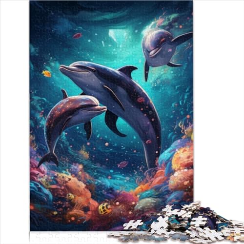 Puzzle für Erwachsene Galaxy Dolphin Puzzle | Puzzles 300 Teile für Erwachsene, Holzpuzzles für Erwachsene und Kinder ab 10 Jahren, Entspannungspuzzlespiele (40 x 28 cm) von AITEXI