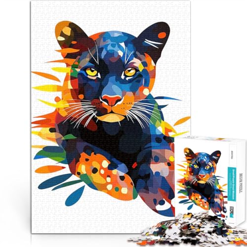 Puzzle für Erwachsene mit 1000 Teilen Denkspiel Bunte Panther-Illustration Lustige Aktivitäten für zu Hause, Geburtstagsgeschenk, Reisegeschenk,38x26cm Puzzle für Erwachsene mit 1000 Teilen Denkspiel Bunte Panther-Illustration Lustige Aktivitäten für zu Hause, Geburtstagsgeschenk, Reisegeschenk,38x26cm von AITEXI
