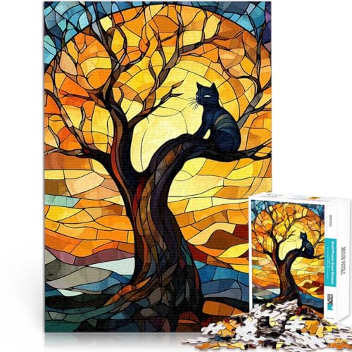 Puzzle für Erwachsene mit 1000 Teilen Denkspiel Katze in einem Buntglasbaum eignet ganze Familie52x38cm Puzzle für Erwachsene mit 1000 Teilen Denkspiel Katze in einem Buntglasbaum eignet ganze Familie52x38cm von AITEXI