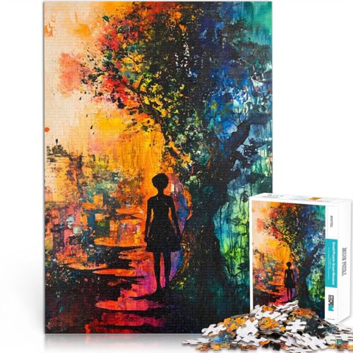 Puzzle für Erwachsene mit 1000 Teilen Denkspiel Silhouette Einer Frau in einem bunten Die Liebe zwischen Paaren stärken70x100cm Puzzle für Erwachsene mit 1000 Teilen Denkspiel Silhouette Einer Frau in einem bunten Die Liebe zwischen Paaren stärken70x100cm von AITEXI