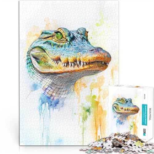Puzzle für Erwachsene mit 1000 Teilen Für Familienspaß Aquarell-Alligator-Porträt Einzigartige Wohndekoration und Geschenke70x100cm Puzzle für Erwachsene mit 1000 Teilen Für Familienspaß Aquarell-Alligator-Porträt Einzigartige Wohndekoration und Geschenke70x100cm von AITEXI