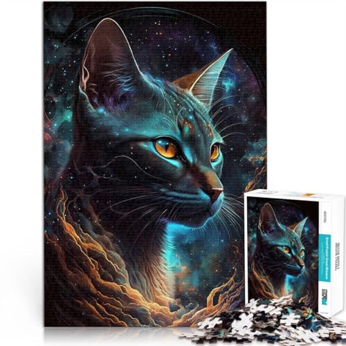 Puzzle für Erwachsene mit 1000 Teilen Geschenke zum Suchbegriff: Herausfordernde Spiele Abessinierkatze Geburtstagsgeschenke52x38cm von AITEXI