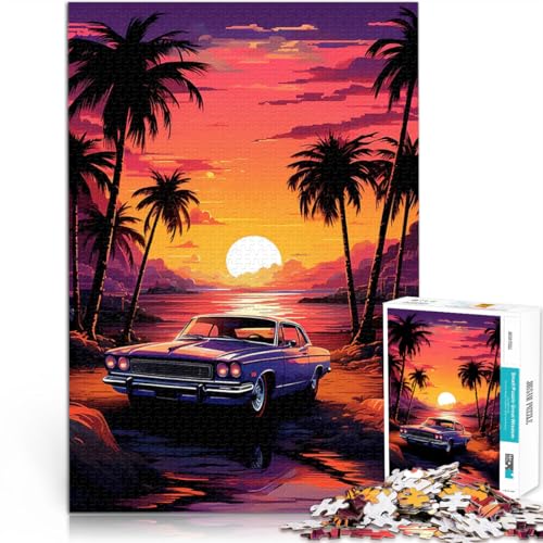 Puzzle für Erwachsene mit 1000 Teilen Geschenke zum Suchbegriff: Herausfordernde Spiele Antikes Auto Kunstwerk Geschenk38x26cm von AITEXI