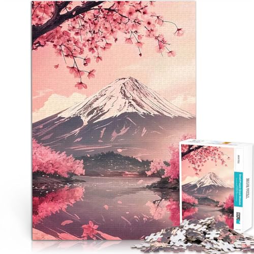 Puzzle für Erwachsene mit 1000 Teilen Herausforderndes Spiel Berg Fuji mit Kirschblüten Künstlersammlung, Bildende Kunst75x50cm von AITEXI