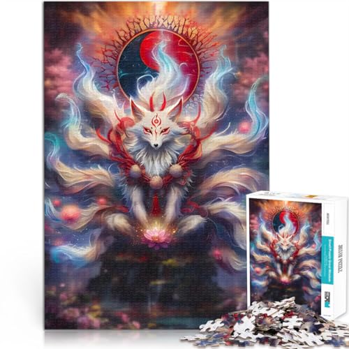 Puzzle für Erwachsene mit 1000 Teilen Intellektuelles Spiel Neunschwänziger Fuchsgeist einzigartiges Herausforderungsspiel38x26cm von AITEXI
