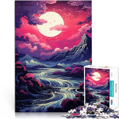 Puzzle für Erwachsene mit 1000 Teilen Intellektuelles Spiel Sonnenuntergangslandschaft Verbessern Sie das Gedächtnis38x26cm von AITEXI