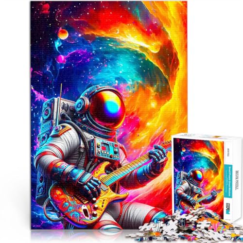 Puzzle für Erwachsene mit 1000 Teilen Lernspiele DIY Spielzeug Astronaut spielt Gitarre Geburtstagsgeschenk, Geschenke, Wandkunst75x50cm von AITEXI