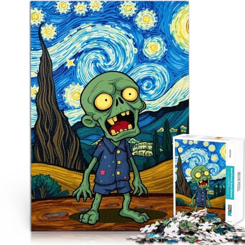 Puzzle für Erwachsene mit 1000 Teilen Lernspiele DIY Spielzeug Zombie in der Sternennacht Geeignet für die Schreibtischdekoration52x38cm von AITEXI