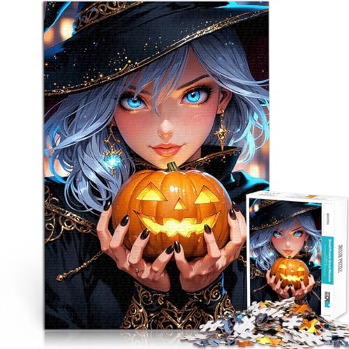 Puzzle für Erwachsene mit 1000 Teilen Lernspiele Heimdekoration Brin – Die Halloween-Hexe Geeignet für die Schreibtischdekoration75x50cm von AITEXI