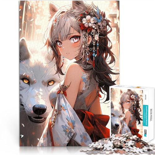 Puzzle für Erwachsene mit 1000 Teilen Pädagogisches Spielzeug zum Stressabbau Das Mädchen und der Wolf für Heimdekoration38x26cm von AITEXI