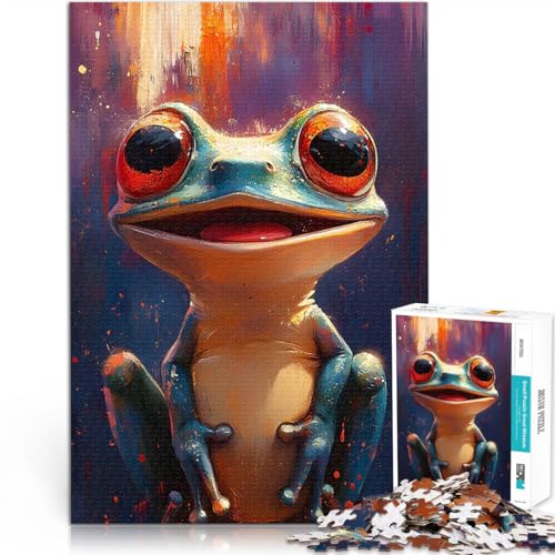 Puzzle für Erwachsene mit 2000 Teilen Pädagogisches Spielzeug zum Stressabbau Lächelndes Froschgemälde Wohnkunstdekor70x100cm von AITEXI