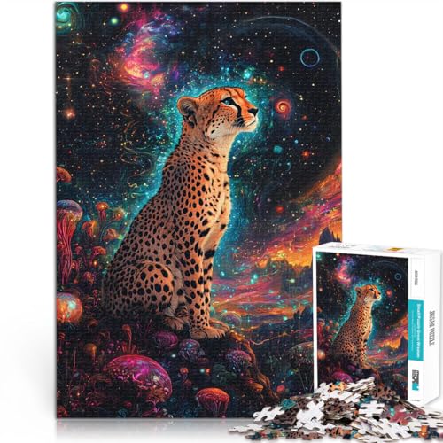 Puzzle für Erwachsene mit 1000 Teilen Quizspiel Gepard im Weltraum, kosmisches Neon Lernspiel für Geburtstag, Weihnachten52x38cm Puzzle für Erwachsene mit 1000 Teilen Quizspiel Gepard im Weltraum, kosmisches Neon Lernspiel für Geburtstag, Weihnachten52x38cm von AITEXI